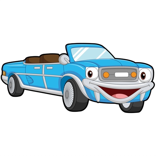 Car Theme Blue Convertible Car Transparent Sticker